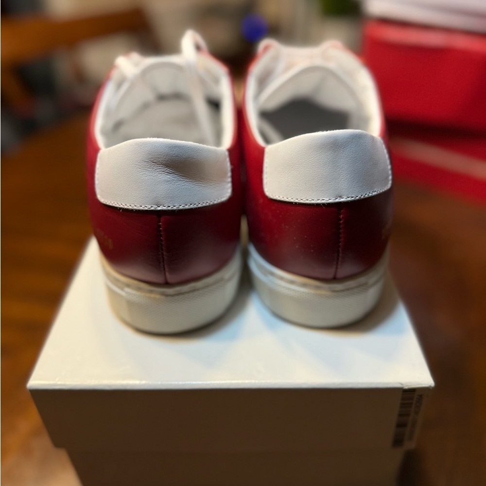 Common Projects Red and White Sneakers - Picture 4 of 9